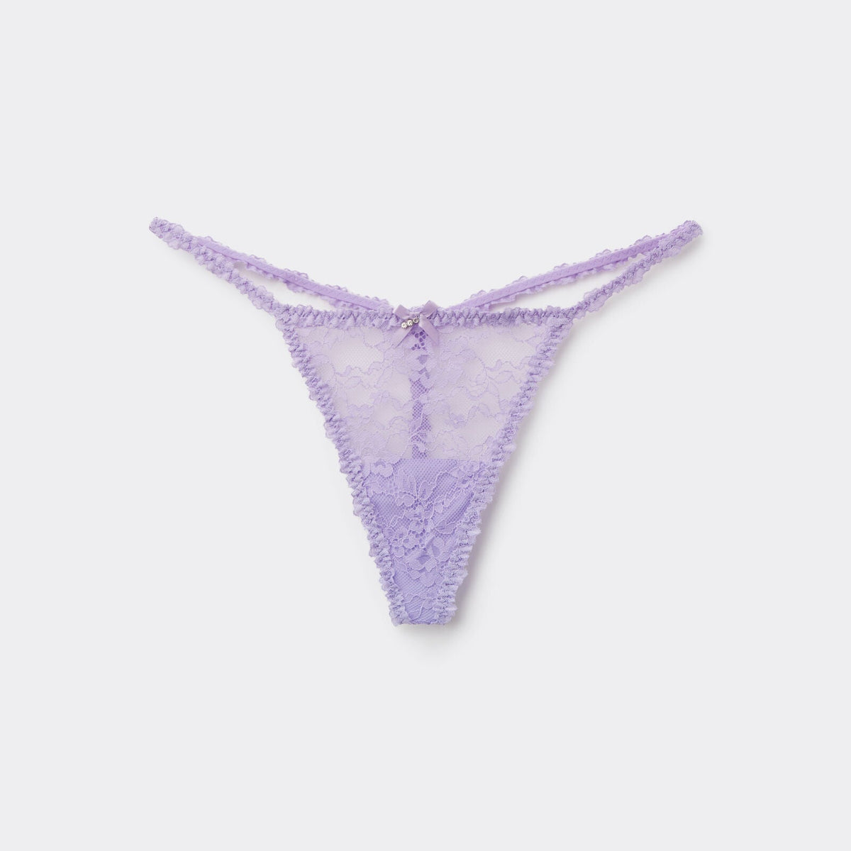 Designer Floral Lace Thong G-String | Lavender
