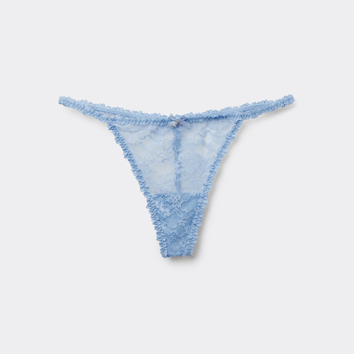 Designer Floral Lace Thong G-String | Blue