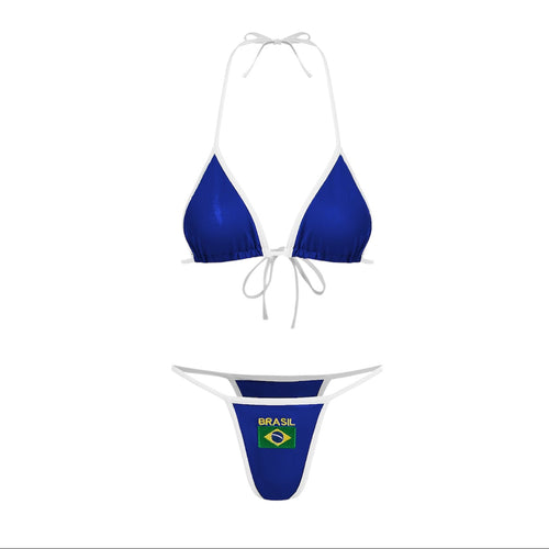 Brazil Blue Flag Bikini Set by LENCE LONDON