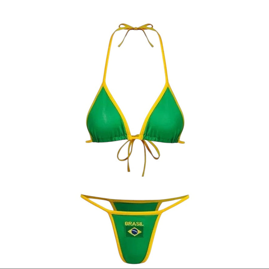 Brazil Green Flag Bikini Set by LENCE LONDON