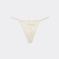 Designer Floral Lace Thong G-String | Cream