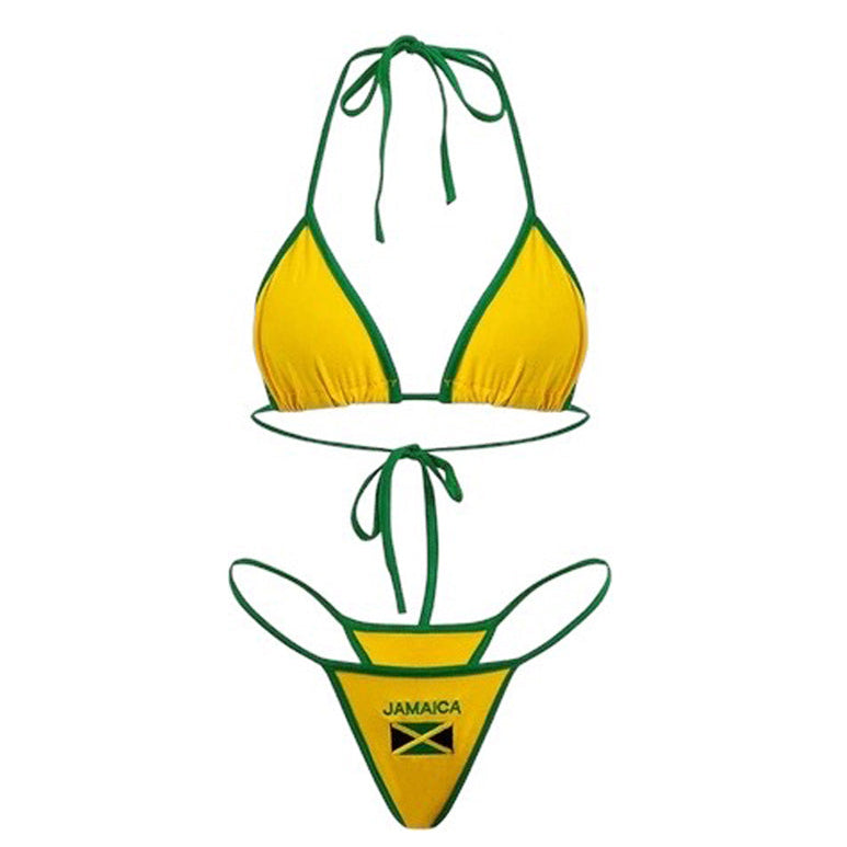 Jamaica Yellow Flag Bikini Set by LENCE LONDON