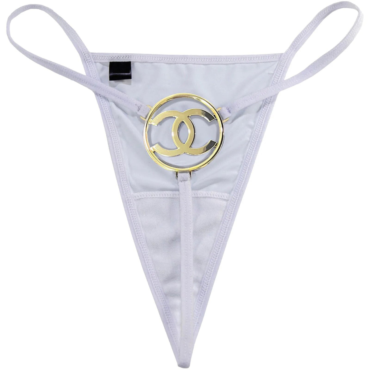 White Chanel CC Thong by LENCE LONDON